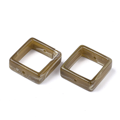 Dark Goldenrod Acrylic Bead Frame, Imitation Gemstone Style, Rectangle, Dark Goldenrod, 28x27x9.5mm, Hole: 1.5mm, about 160pcs/500g