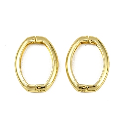 Настоящее золото 18K Овальные латунные застежки-крутилки, долговечный, без кадмия и без свинца, стойки покрытие, реальный 18 k позолоченный, 27x20x4 мм