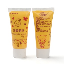 Or 50 ml de fausse colle à crème fouettée, crème d'imitation de simulation de bricolage pour la décoration artisanale de coque de téléphone, or, 4.6x2.9x10.2 cm