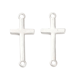 Серебро 925 подвески-соединители на религиозную тематику из стерлингового серебра, боковые перекрестные ссылки, серебряные, 19x8.5x1 мм, отверстие : 1.2 мм