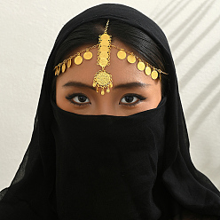 Золотой Латунный ближневосточный элегантный рамадан монета кулон кисточка головной убор для женщин, золотые, 550 мм