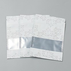 Weiß Wiederverschließbarer Plastikbeutel, Aufbewahrungsbeutel, selbstdichtender Beutel, Top-Dichtung, matt mit Ahornblattmuster, weiß, 12x8x0.2 cm, einseitige Dicke: 3.9 mil(0.1mm), ca. 95~100 Stk. / Beutel