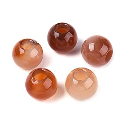 Красный Агат Природные сердолика бусы, гладкая рондель, бусины с большим отверстием, 20~20.5x17~18 мм, отверстие : 7.5~8.5 мм