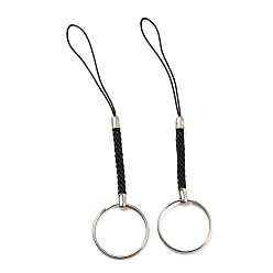 Черный Ремешки из полиэстера, с железной фурнитурой с платиновым покрытием, чёрные, 10.1~10.2 см