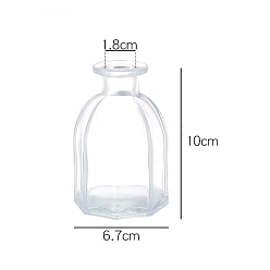 Прозрачный Стеклянная ваза с тиснением, украшение дома гидропо ниша ваза для растений ваза для цветов, прозрачные, 6.7x10 см, Внутренний диаметр: 1.8 cm