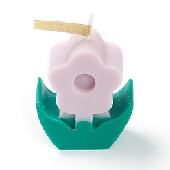 Бледно-Розовый Ароматерапевтические бездымные свечи в форме цветка, с коробкой, для свадьбы, вечеринка, Votives, масляные горелки и рождественские украшения, розовый жемчуг, 6x5.1x2.7 см