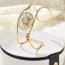 Shell Shape 304 женские браслеты-манжеты из нержавеющей стали, формы раковины, внутренний диаметр: 2-5/8 дюйм (6.65 см)