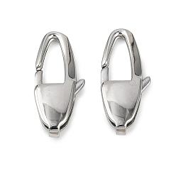 Oval 304 нержавеющая сталь застежка когтя омара, цвет нержавеющей стали, овальные, 21x9.5x4 мм, отверстие : 2 мм