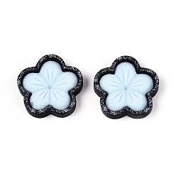 Светло-Голубой Кабошоны из непрозрачной смолы сакуры, Небесно-голубой, 26~27x26~27x5.5~6 мм