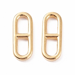 Золотой Вакуумное покрытие pvd 304 соединители из нержавеющей стали, овальные, золотые, 13x5x1.5 мм, отверстие : 2.5x4.5 мм