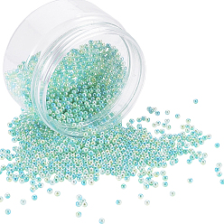 Зелено-Желтый Акриловые имитация жемчужные бусы, без отверстия , круглые, градиентная жемчужная бусина русалки, зеленый желтый, 3 мм, Около 4500 шт / коробка