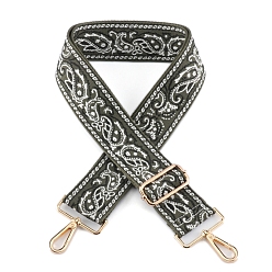 Темно-серый Нейлоновая холщовая сумка с цветочным узором, лямки для сумки, для замены сумочки или сумки через плечо, темно-серый, 75~145x5 см