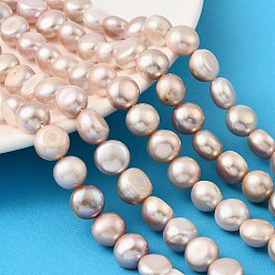 чертополох Нити из натурального культивированного пресноводного жемчуга, двух сторон полированной, класс 4, чертополох, 10~11 мм, отверстие : 0.6 мм, около 36~38 шт / нитка, 13.70"~14.21'' (34.8~36.1 см)