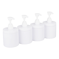 White 4Pcs Empty PET Plastic Press Pump Storage Bottle, White, 9.15x14.7cm, Capacity: 500ml(16.91fl. oz)