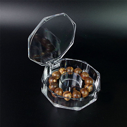 Прозрачный Восьмиугольные акриловые коробки для демонстрации браслетов, с магнитным притяжением, прозрачные, 11.5 см