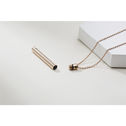 Розовое Золото Ожерелье с подвеской из прозрачного кубического циркония и урны с пеплом, мемориальные украшения из нержавеющей стали для мужчин и женщин, розовое золото , 19.69 дюйм (50 см)