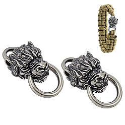 Античное Серебро Латунные застежки, для изготовления кошелька, лев, античное серебро, 38x18x18 мм, отверстия: 5.5x4.5 мм и 7.5x13 мм.