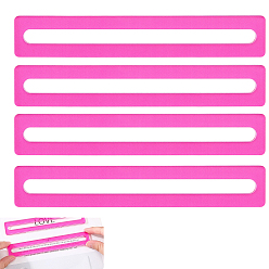 Rose Foncé Lecteur de règles de mahjong en acrylique, chercheur de lignes de mahjong, rectangle, rose foncé, 152x25x4mm