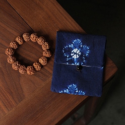 Цветок Мешки для хранения ткани, прямоугольные, Marine Blue, цветок, 12x10 см