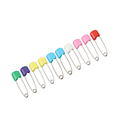 (52) Непрозрачная лаванда Металлические английские булавки, с пластиковой фурнитурой, разноцветные, 40x11x5 мм, 10 шт / пакет