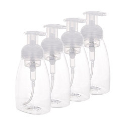 Clear Foaming Pump Soap Bottles, Refillable Plastic Bottles, Clear, 15.4x8.1cm, Capacity: 250ml