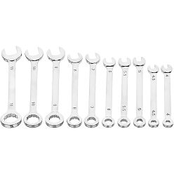 Platinum Iron Ratcheting Combination Wrench Sets, 10-Piece, for Home Appliances, Machinery Maintain , Platinum, 98x20x4mm, 10pcs/set