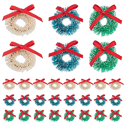 (52) Непрозрачная лаванда 30шт. 3 цвета полиэстер и конопля сизаль рождественский венок подвесные украшения, для рождественской вечеринки подарок украшение дома, разноцветные, 38~42x40~42 мм, 10 шт / цвет