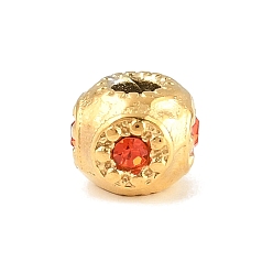 Rondo 304 granos del rhinestone del acero inoxidable, dorado, rondo, 6.5x5.5 mm, agujero: 2.5 mm