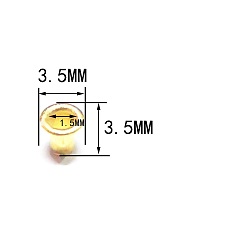 Золотой Латунные втулки, для изготовления пакетов, плоско-круглые, золотые, 0.35x0.35 см, отверстие : 1.5 мм
