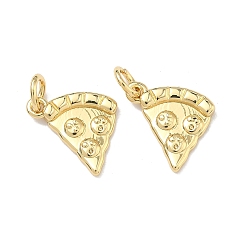 Золотой Латунные подвески, пицца прелести, долговечный, стойки покрытие, без свинца и без кадмия, золотые, 12.5x12.5x2 мм, Перейти кольцо: 5x1 мм, 3.3 мм внутренним диаметром