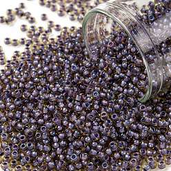 (926) Inside Color Light Topaz/Opaque Lavender Lined Toho runde Rocailles, japanische Rocailles, (926) Innenfarbe mit hellem Topas / undurchsichtigem Lavendel ausgekleidet, 11/0, 2.2 mm, Bohrung: 0.8 mm, über 1110pcs / Flasche, 10 g / Flasche