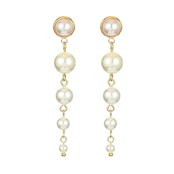 Белый Латунные качают серьги, серьги с кисточками из натурального жемчуга, белые, 62x10 мм