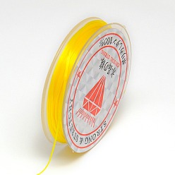 Yellow Flat Elastic Crystal String, String Cord Crystal Threads, Yellow, 0.8mm, about 10.93 yards(10m)/roll
