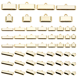 Light Gold 32Pcs 8 Style Alloy Cord Ends, For Leather Cord Bracelets Rope Keychain Making, Light Gold, 9.8~10.5x9~34.5x5.5~6.3mm, Hole: 2.1~2.5mm, 4pcs/style
