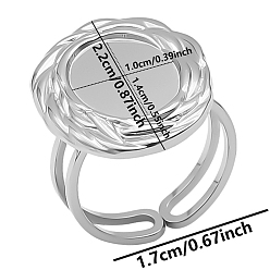 Нержавеющая Сталь Цвет Устойчивы к потускнению 304 фурнитура для манжетного кольца из нержавеющей стали, настройка кольца безеля с овальным лотком, цвет нержавеющей стали, лоток : 14x7 мм, внутренний диаметр: 17 мм, широк: 22 мм