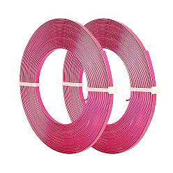 Plum BENECREAT Aluminum Wire, Flat Craft Wire, Bezel Strip Wire for Cabochons Jewelry Making, Plum, 3x1mm, about 5m/roll