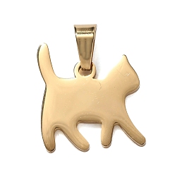 Cat Shape 304 подвески из нержавеющей стали, прелести животных, полированный, золотые, форма кошки, 19.5x17.5x1.5 мм, отверстие : 5.5x4 мм