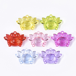 Mixed Color Transparent Acrylic Pendants, Faceted, Crab, Mixed Color, 34x48x19mm, Hole: 2mm, about 51pcs/500g