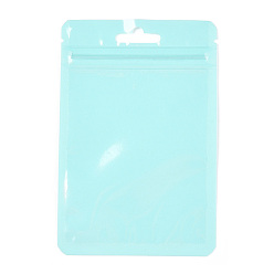 Бледно-бирюзовый Пластиковые пакеты Инь-Янь цвета макарон с застежкой-молнией, закрывающиеся сумки, пакеты с самоуплотнением, верхнего уплотнения, прямоугольные, бледные бирюзовая, 12.9x8.5x0.15 см, односторонняя толщина: 2 мил(0.05мм)