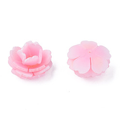 Pink Des perles en plastique, fleur, rose, 24x23x14mm, Trou: 1.4mm