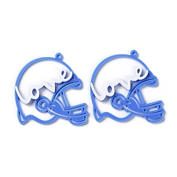 Васильковый Акриловые большие подвески, шлем с любовным оберегом, васильковый, 49x52x4~5 мм, отверстие : 1.8 мм