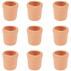Saddle Brown 10Pcs Mini Porcelain Vase Miniature Ornaments, Micro Landscape Home Dollhouse Accessories, Pretending Prop Decorations, Saddle Brown, 17.5~21x22mm, Inner Diameter: 20.5mm