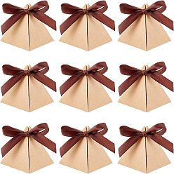 Верблюжий Бумажная шкатулка, с полиэфирной лентой, треугольные, верблюжие, готовое изделие: 7.2x7.2x8 см