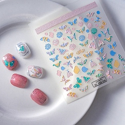 Васильковый 5 наклейки на водные наклейки для ногтей, тиснение цветок и бабочка, для украшения ногтей, васильковый, 9.5x8 см