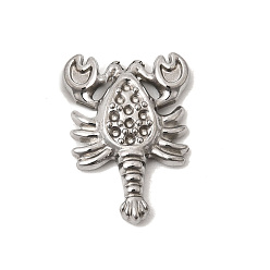 Нержавеющая Сталь Цвет 304 подвески из нержавеющей стали, креветочное очарование, цвет нержавеющей стали, 16.5x12x2.5 мм, отверстие : 0.8 мм