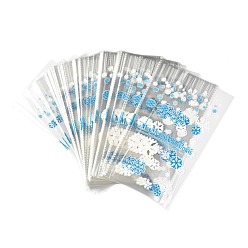 Снежинка Рождественская тема OPP пластиковые пакеты для хранения, для шоколада, конфеты, печенье подарочная упаковка, снежинка шаблон, 27x13x0.01 см, 100 шт / пакет