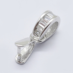 Платина Антикоррозийное родиевое покрытие 925 подвеска из стерлингового серебра с кубическим цирконием, ледоруб и щепотку поручительств, платина, 15 мм, отверстие : 3x6 мм, штифты : 0.5 мм