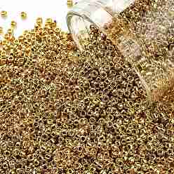 (712) Metallic 24K Gold Plated Toho runde Rocailles, japanische Rocailles, (712) metallisch 24 k vergoldet, 15/0, 1.5 mm, Bohrung: 0.7 mm, über 3000pcs / Flasche, 10 g / Flasche