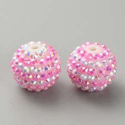 Фуксиновый Полосатый узор из смоляных стразов, круглые, для ювелирных изделий diy, брелки и ручки с бусинами, красно-фиолетовые, 19.5~20x17.5 мм, отверстие : 2.8 мм