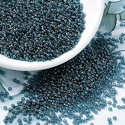 (RR305) Montana Blue Gold Luster MIYUKI Round Rocailles Beads, Japanese Seed Beads, 11/0, (RR305) Montana Blue Gold Luster, 2x1.3mm, Hole: 0.8mm, about 50000pcs/pound